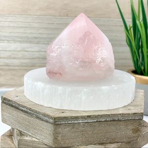 Rose Quartz Rough and Polished Point